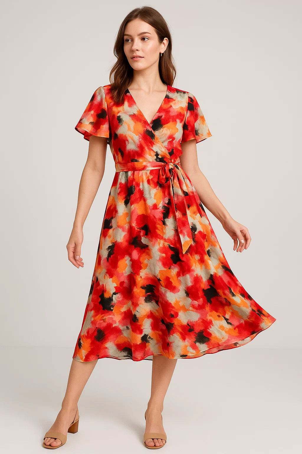 Morden Paint Of Art Multicolor Digital Printed Fabric - Weightless