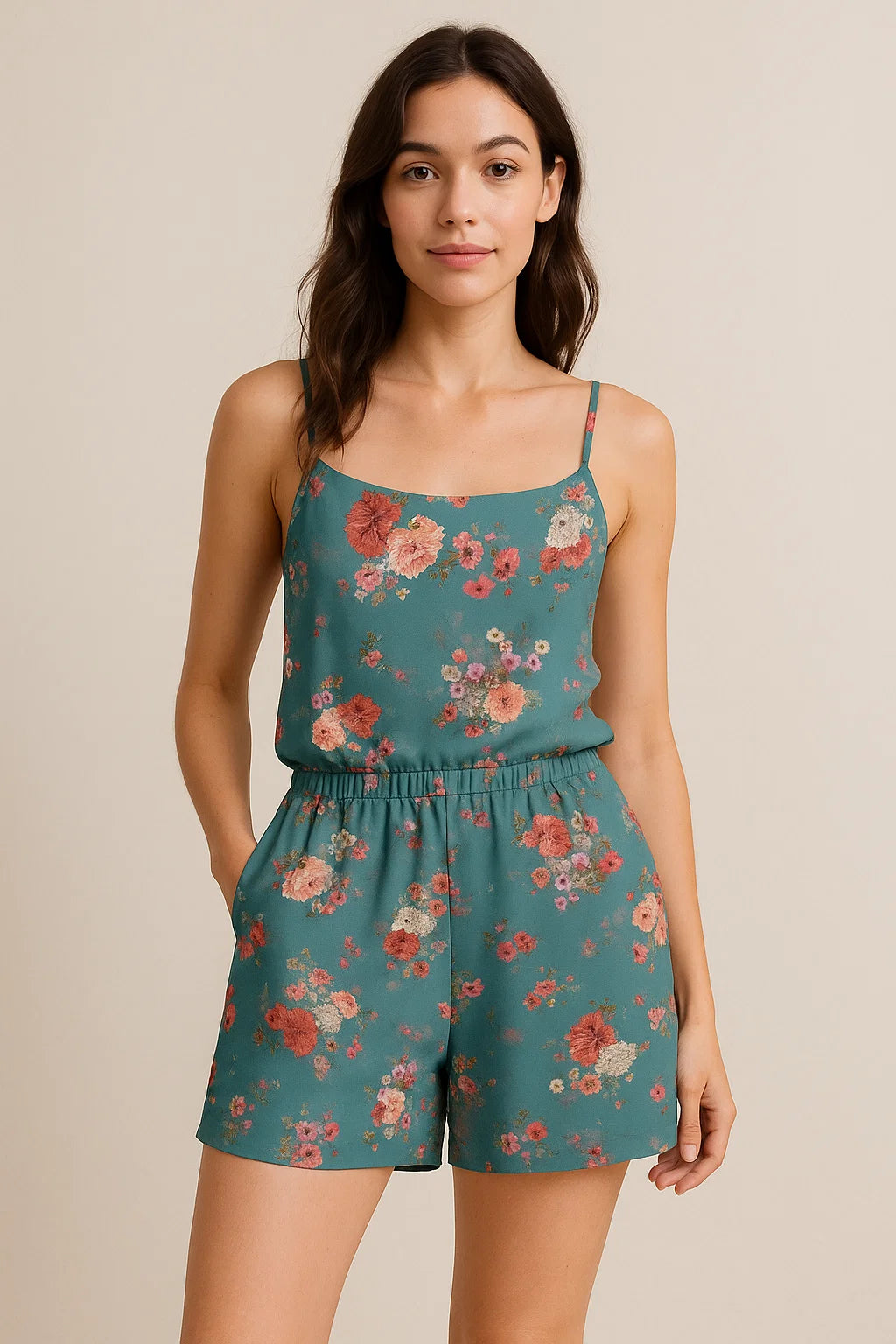 Colorful Roses With Multicolor Branch Digital Printed Fabric - Weightless