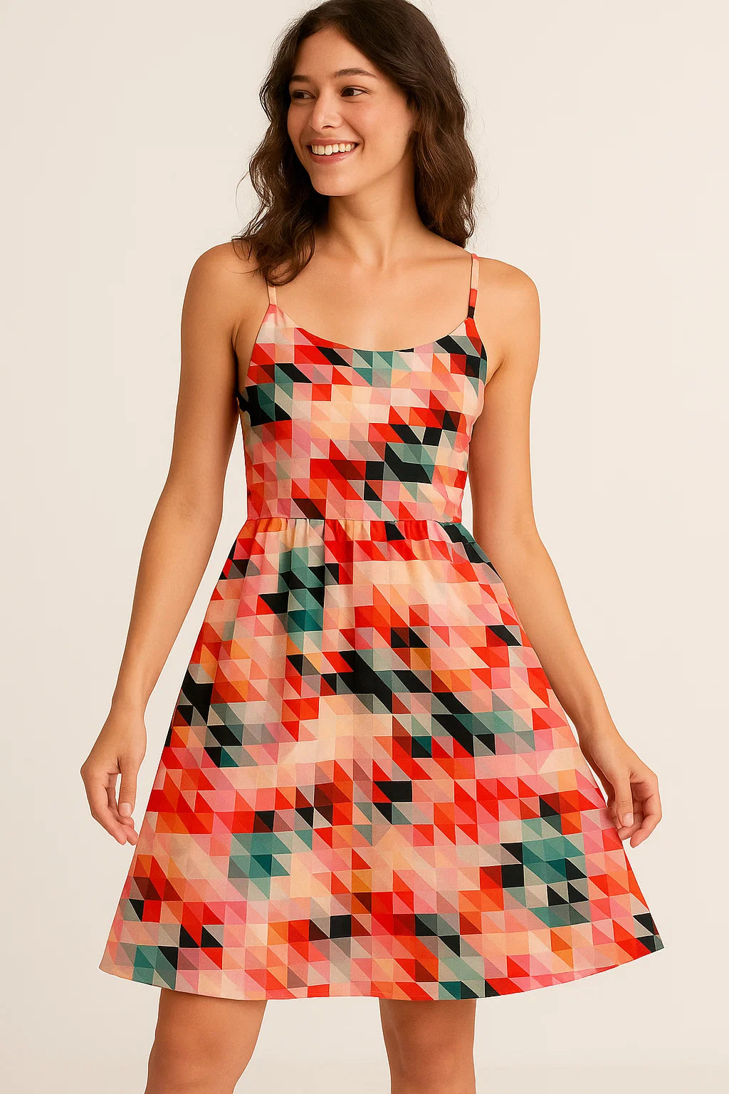 Attractive Multicolor Abstract Pattern Digital Printed Fabric - Weightless