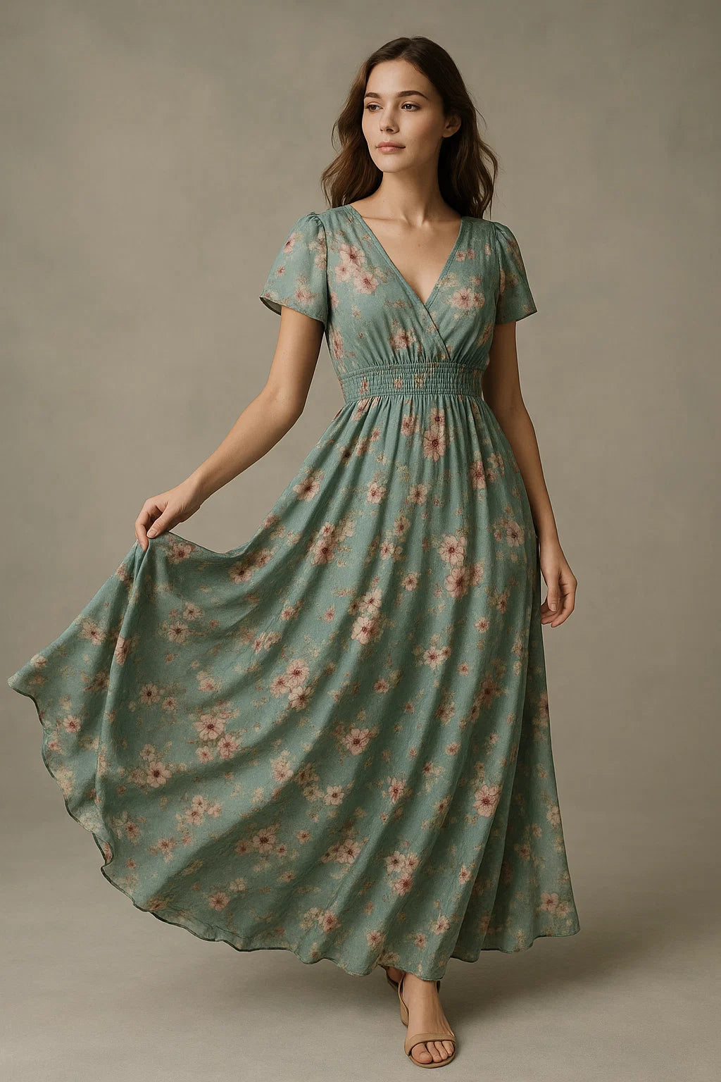 Periwinkle Floral Spring Flower Digital Printed Fabric - Weightless