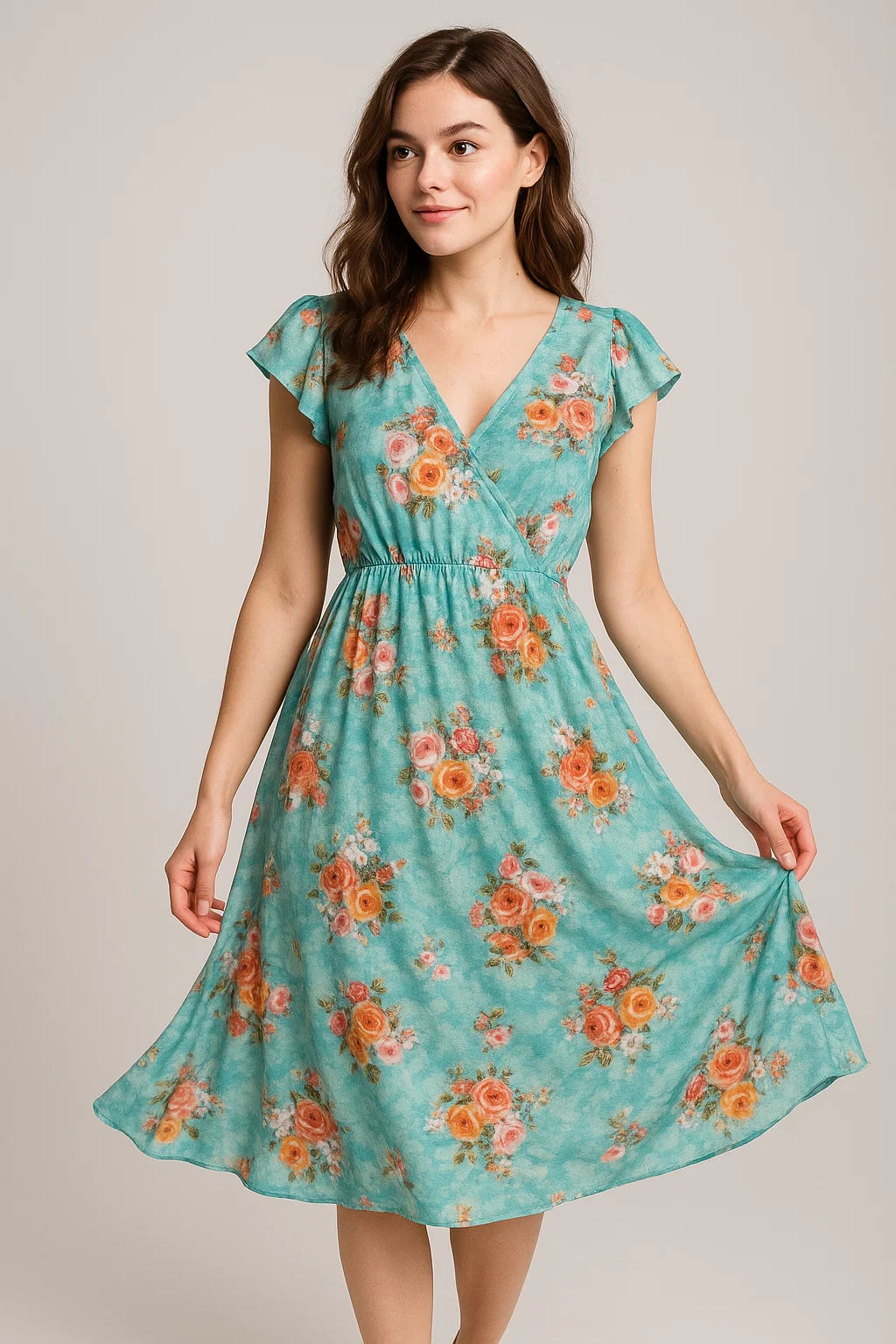 Beautiful Wite Orchid Flower Digital Printed Fabric - Weightless