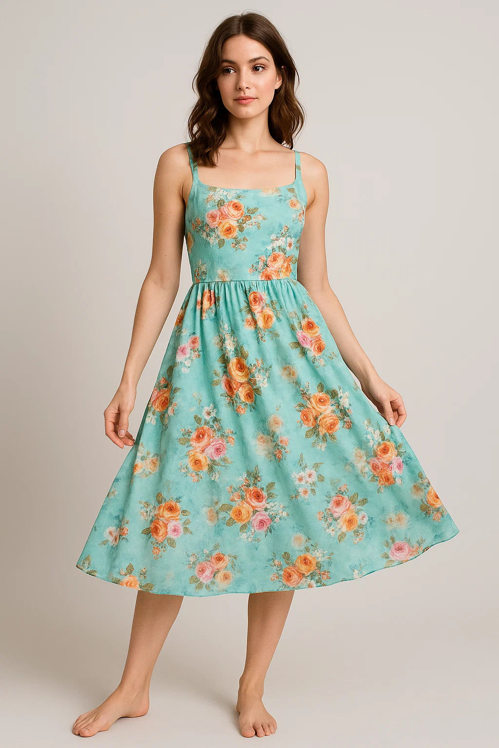 Beautiful Wite Orchid Flower Digital Printed Fabric - Weightless