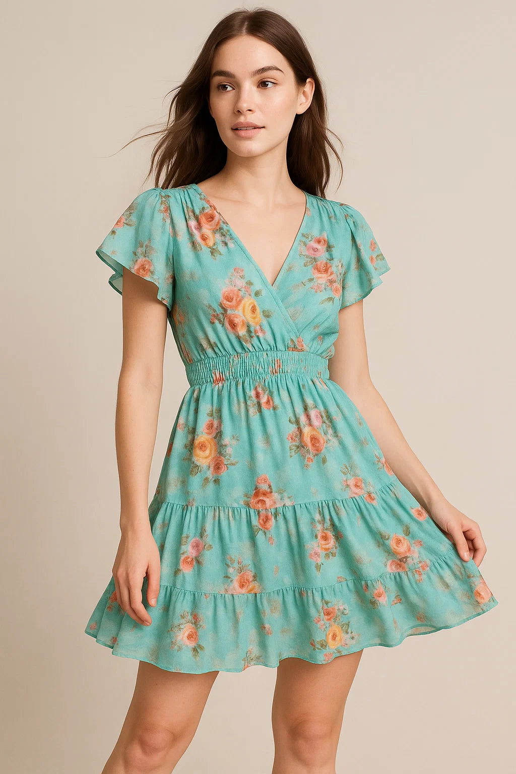 Beautiful Wite Orchid Flower Digital Printed Fabric - Weightless