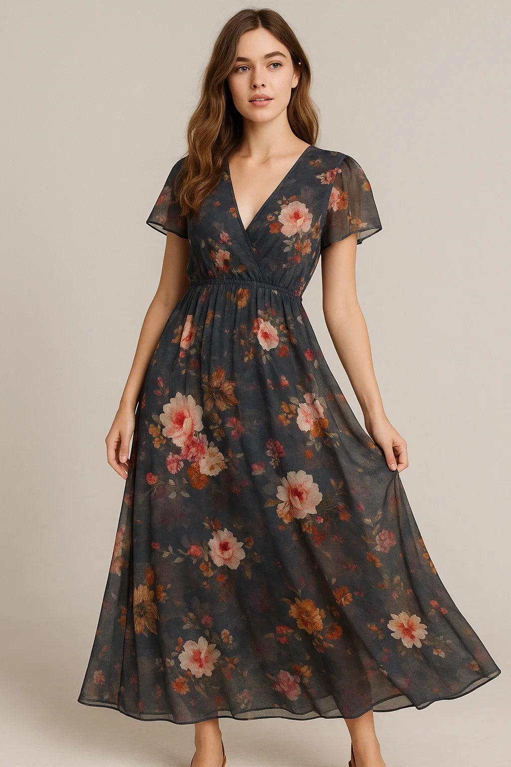 Morden Peony Watercolour Art Digital Printed Fabric - Weightless