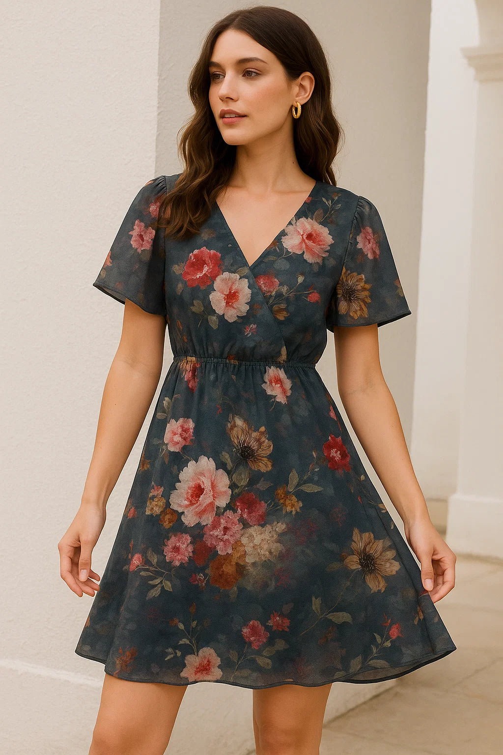 Morden Peony Watercolour Art Digital Printed Fabric - Weightless