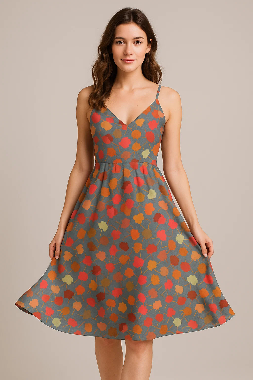 Watercolour Spotted Random Multicolour Flower Digital Printed Fabric - Weightless