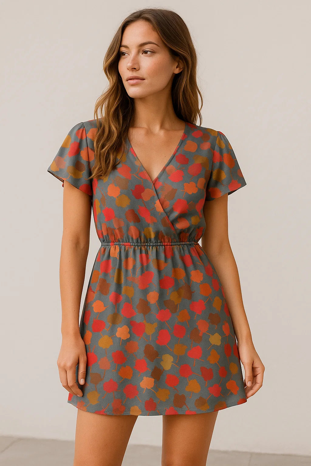 Watercolour Spotted Random Multicolour Flower Digital Printed Fabric - Weightless