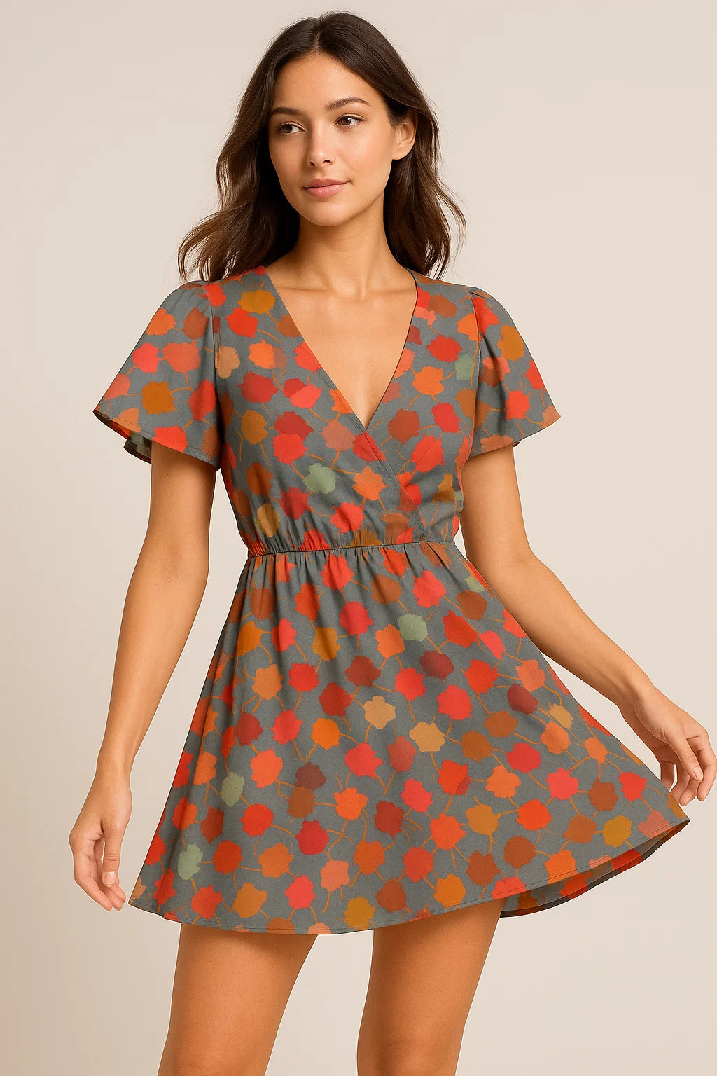 Watercolour Spotted Random Multicolour Flower Digital Printed Fabric - Weightless