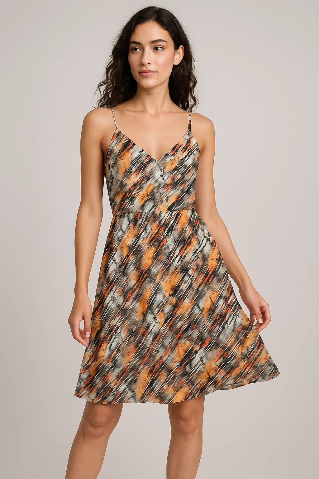 Colourful Stone With Flower Pattern Digital Printed Fabric - Weightless