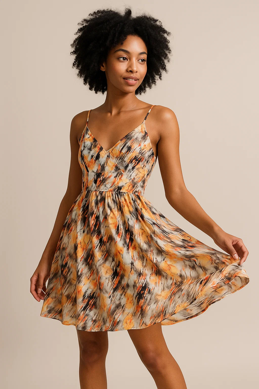 Colourful Stone With Flower Pattern Digital Printed Fabric - Weightless