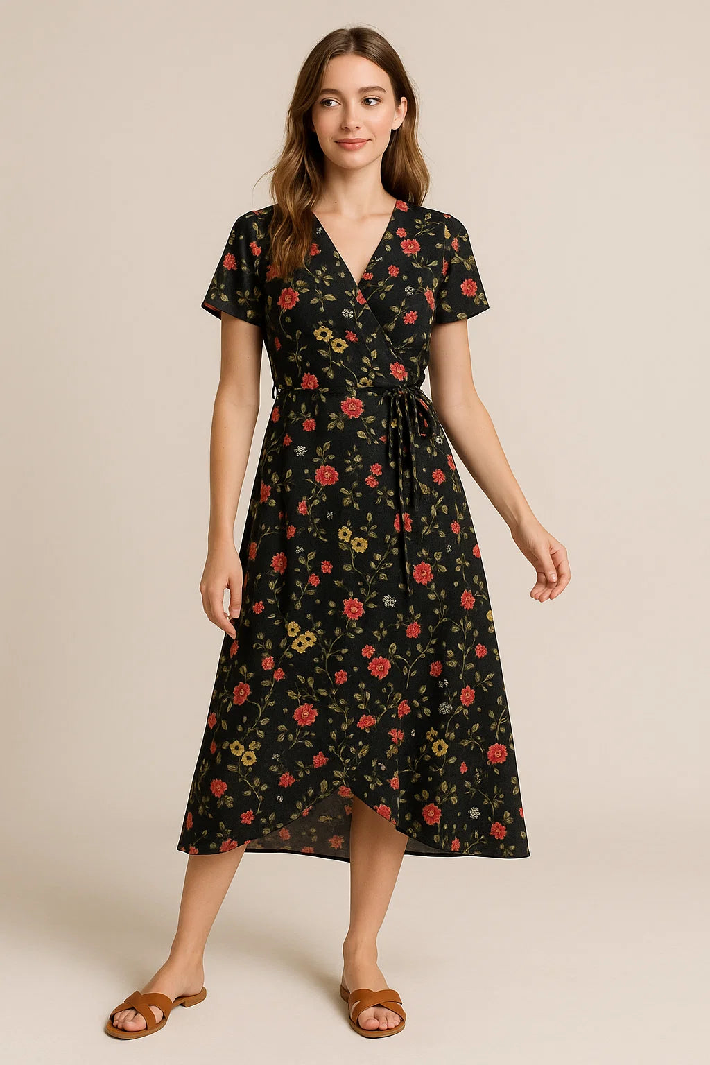 Beautiful Calico Flower With Branch Digital Printed Fabric - Weightless