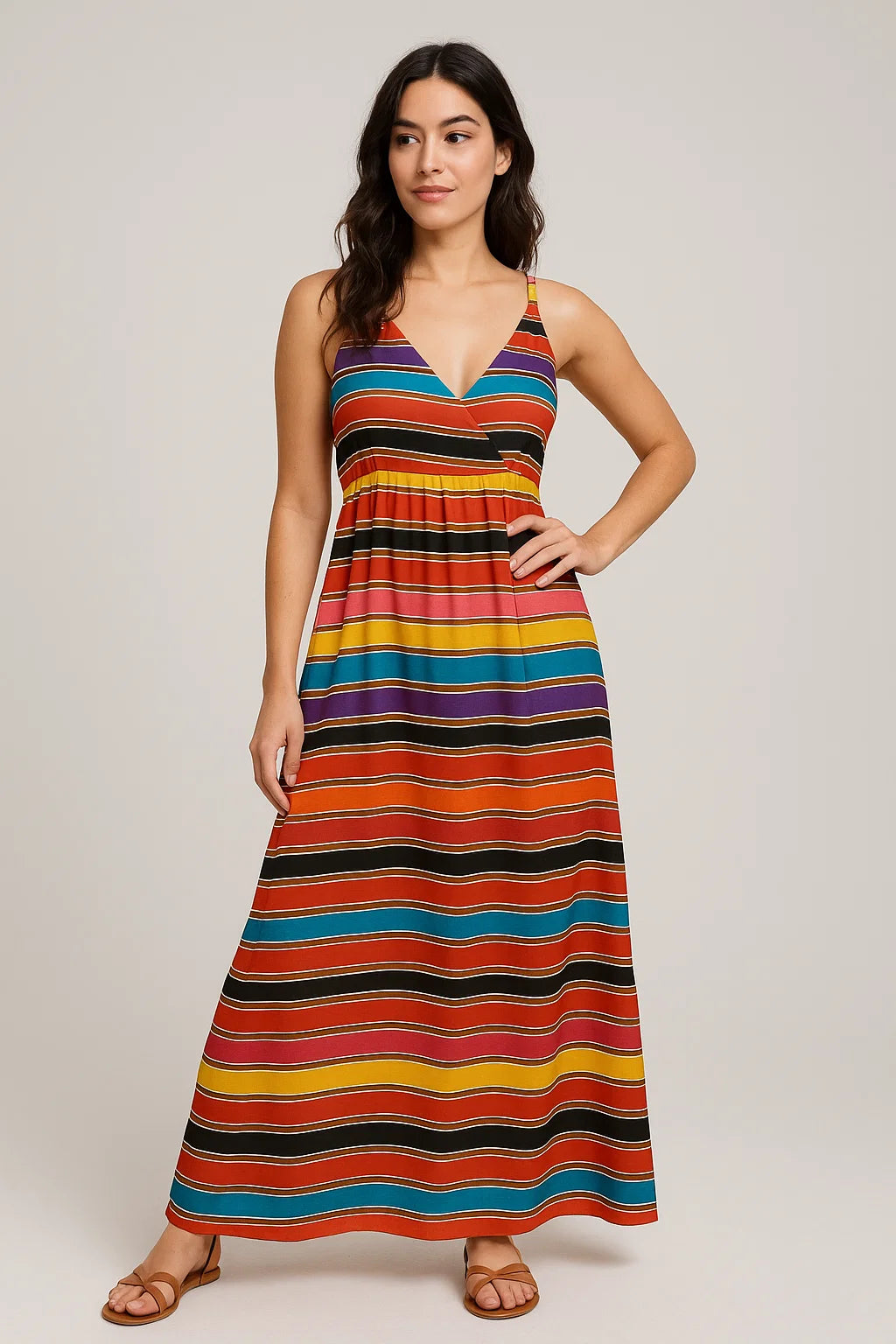 Coolest Regimental Strips Multicolour Digital Printed Fabric - Weightless