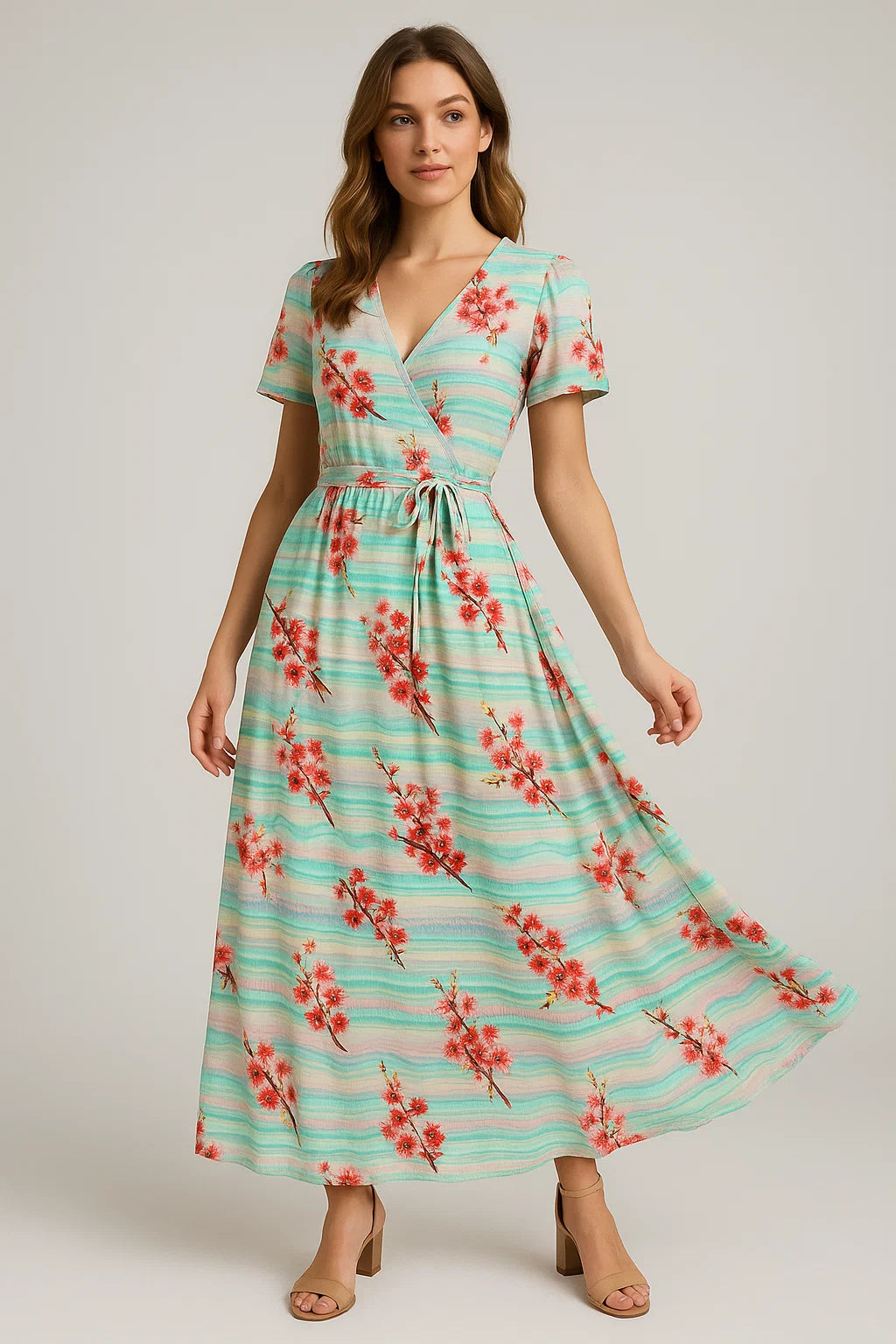 Red Spring With Decorative Background Digital Printed Fabric - Weightless