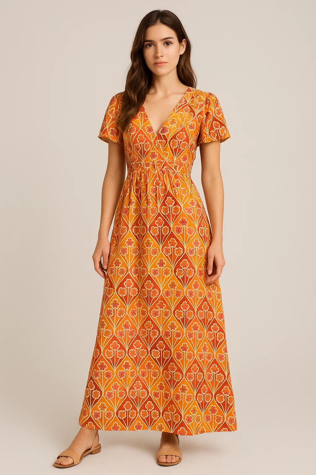 Little Three Colour Allamanda Flower Digital Printed Fabric - Weightless