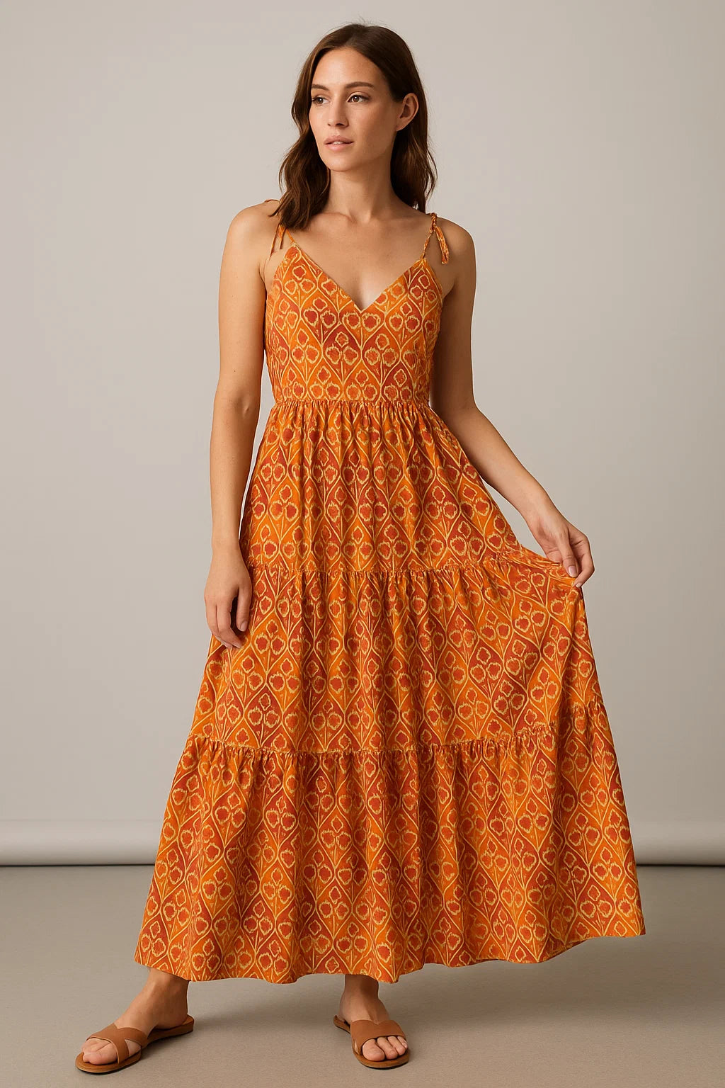 Little Three Colour Allamanda Flower Digital Printed Fabric - Weightless