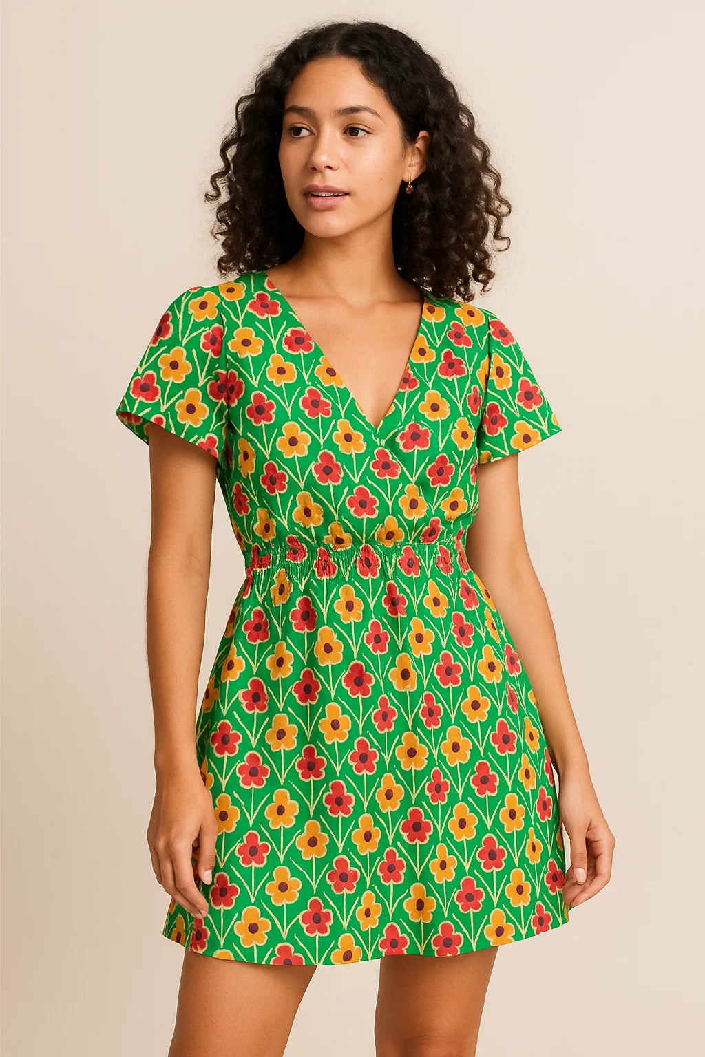 Multicolour Allmandar Flower Ogee Art Digital Printed Fabric - Weightless