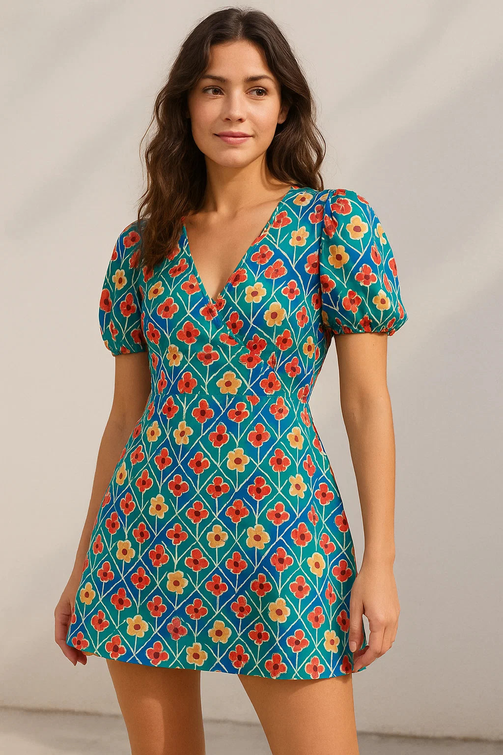 Tiny Decorative Allamanda Multicolour Digital Printed Fabric - Weightless