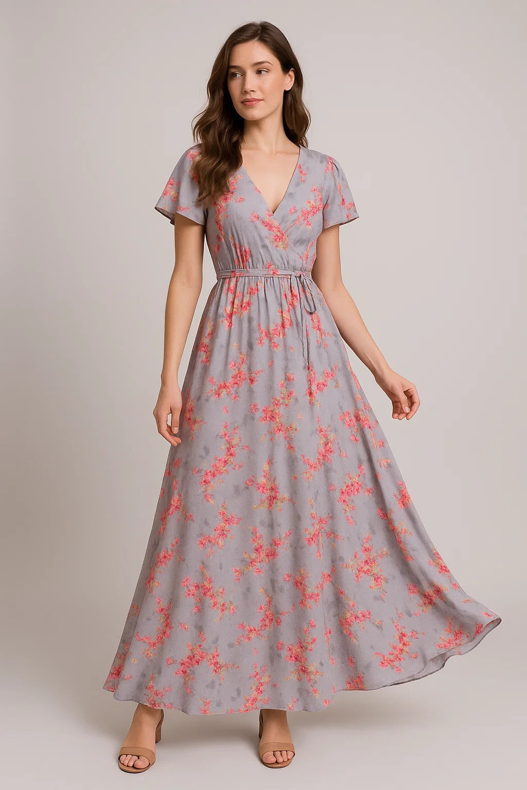 Tiny Pink Violet Floral Flower Digital Printed Fabric - Weightless