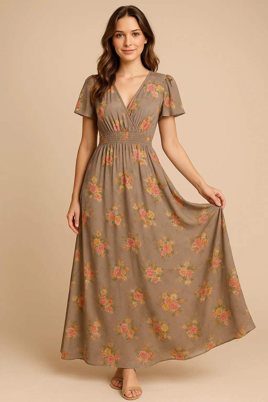 Lovely Yellow Roses With Jasmin Digital Printed Fabric - Weightless