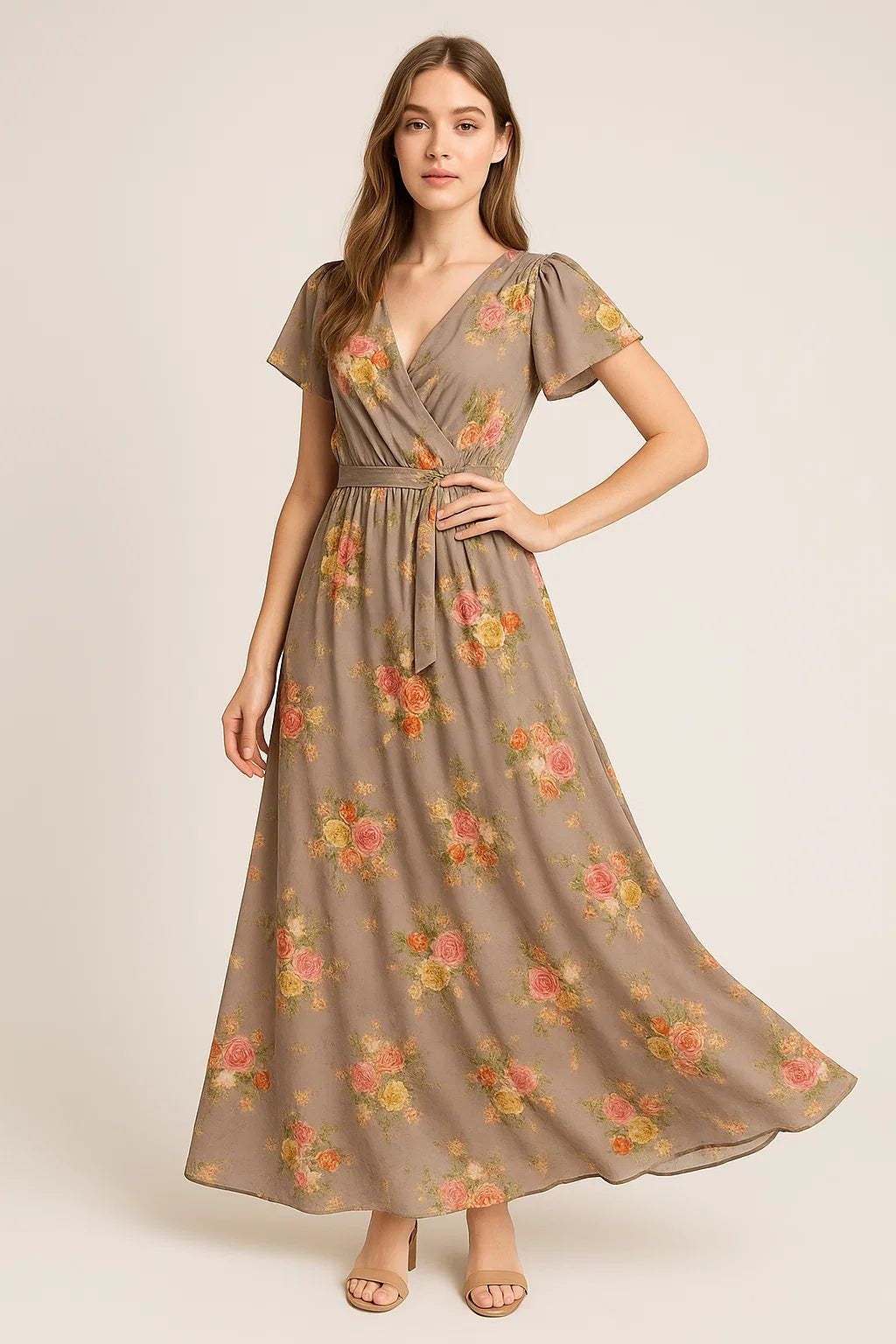 Lovely Yellow Roses With Jasmin Digital Printed Fabric - Weightless