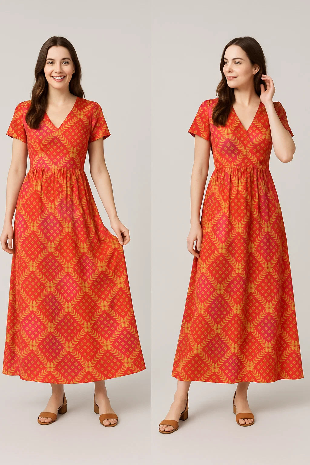 Multicolour With Flower Honeycomb Digital Printed Fabric - Weightless