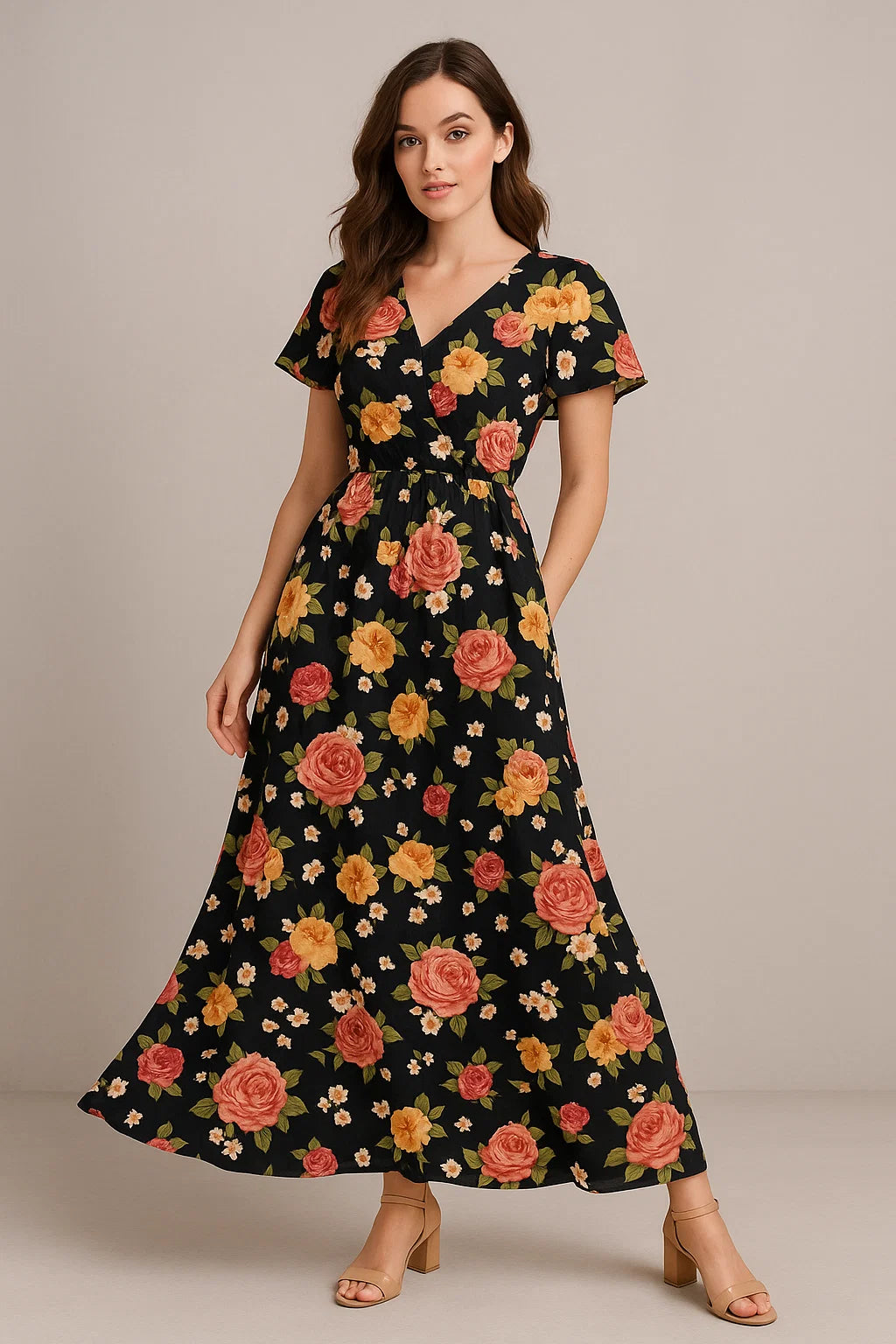 Multicolour Anemone Roses With Digital Printed Fabric - Weightless