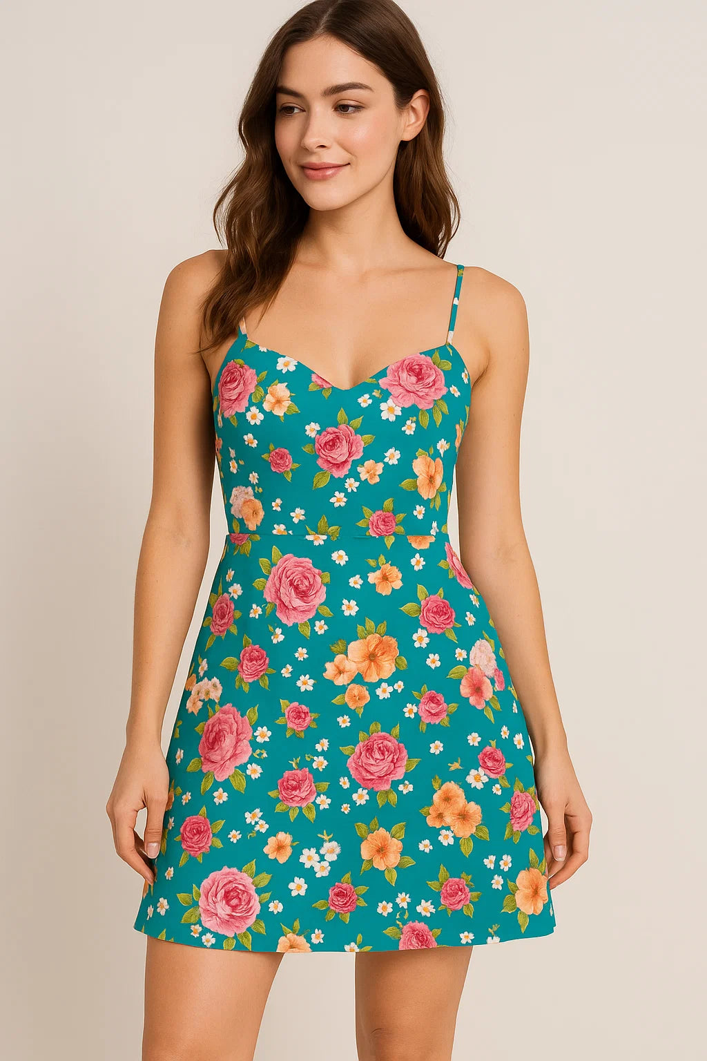 Beautiful Multicolour Anemone Roses Digital Printed Fabric - Weightless