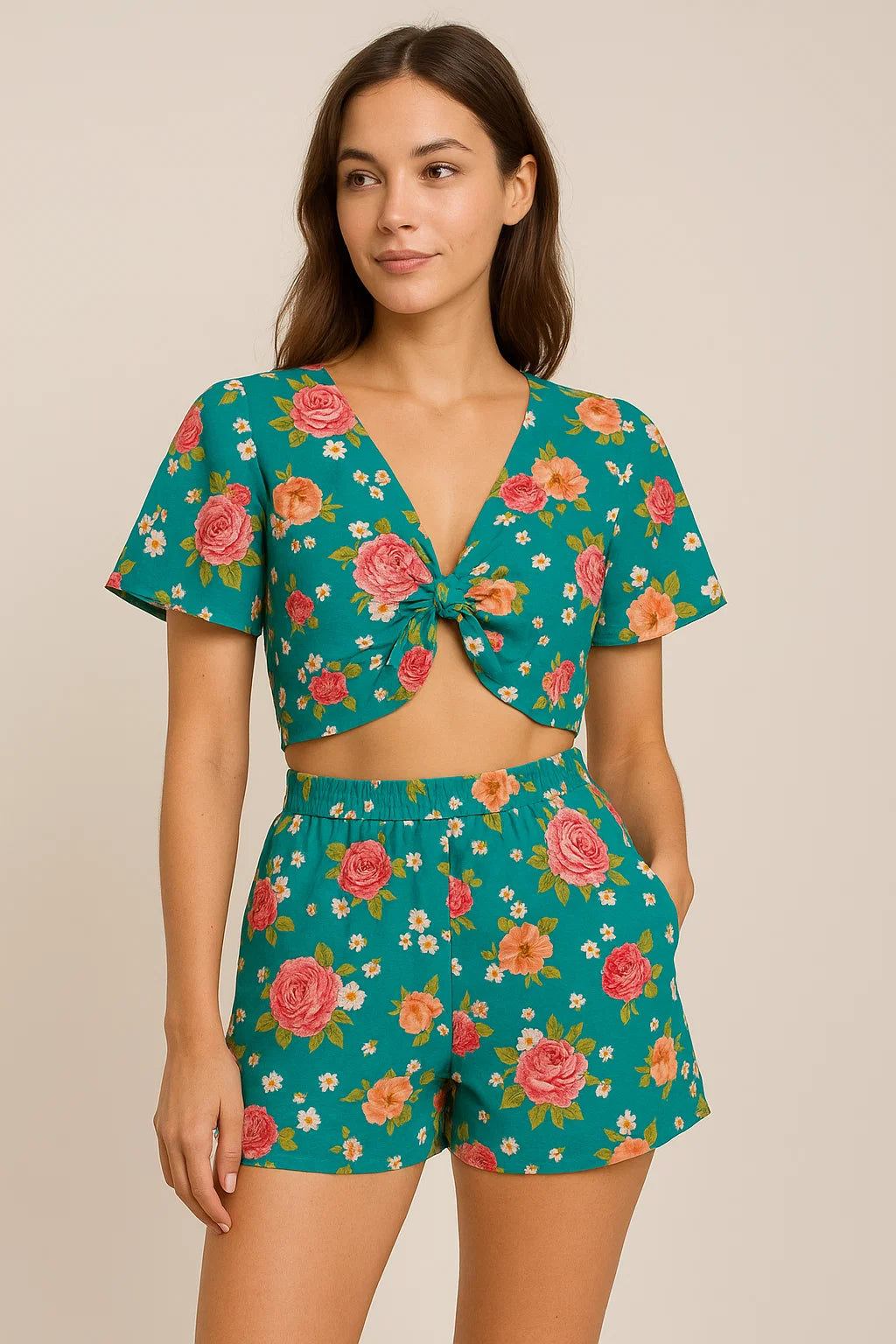 Beautiful Multicolour Anemone Roses Digital Printed Fabric - Weightless