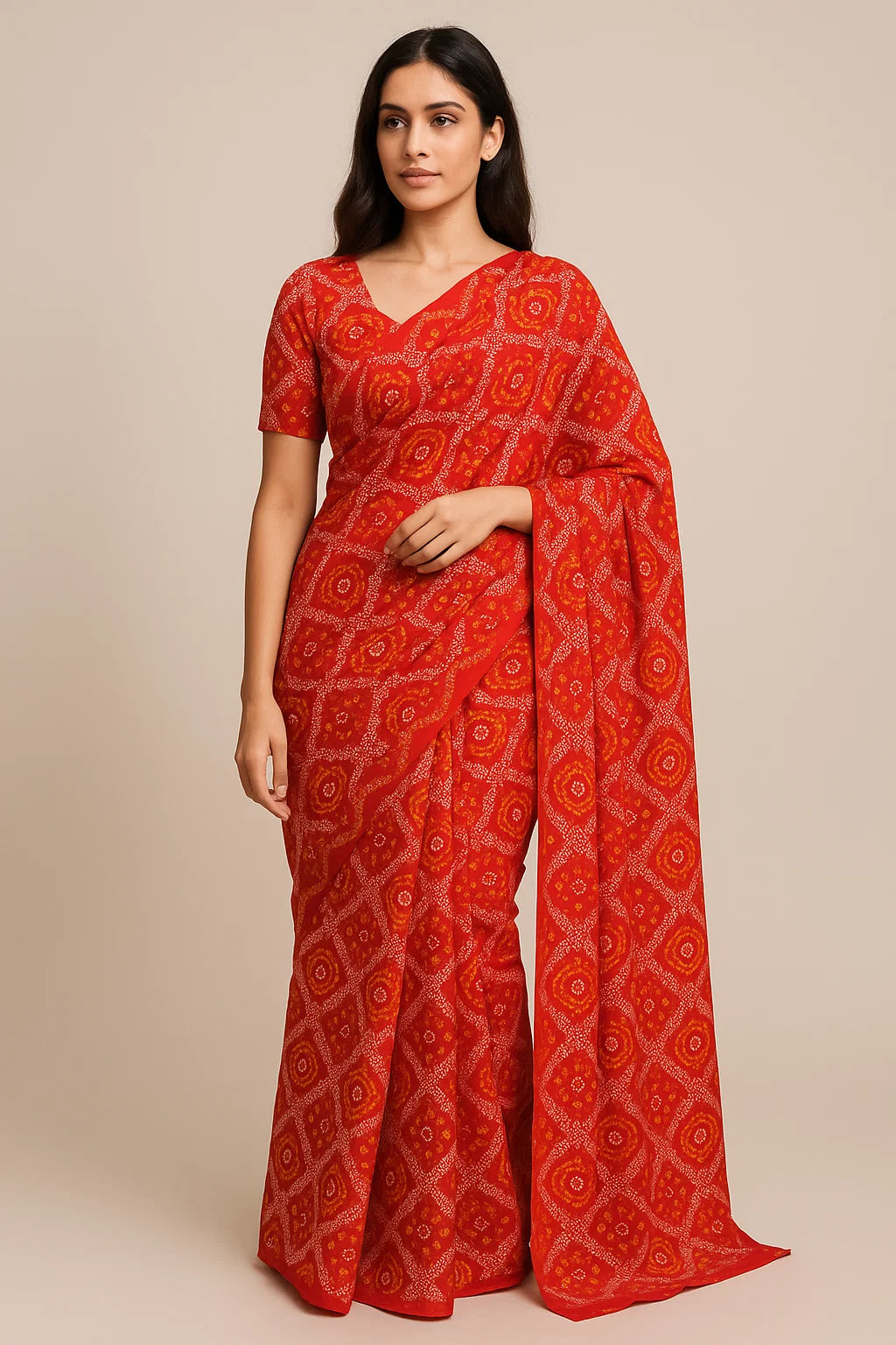 Attractive Seamless Bandhani Digital Printed Fabric - Weightless