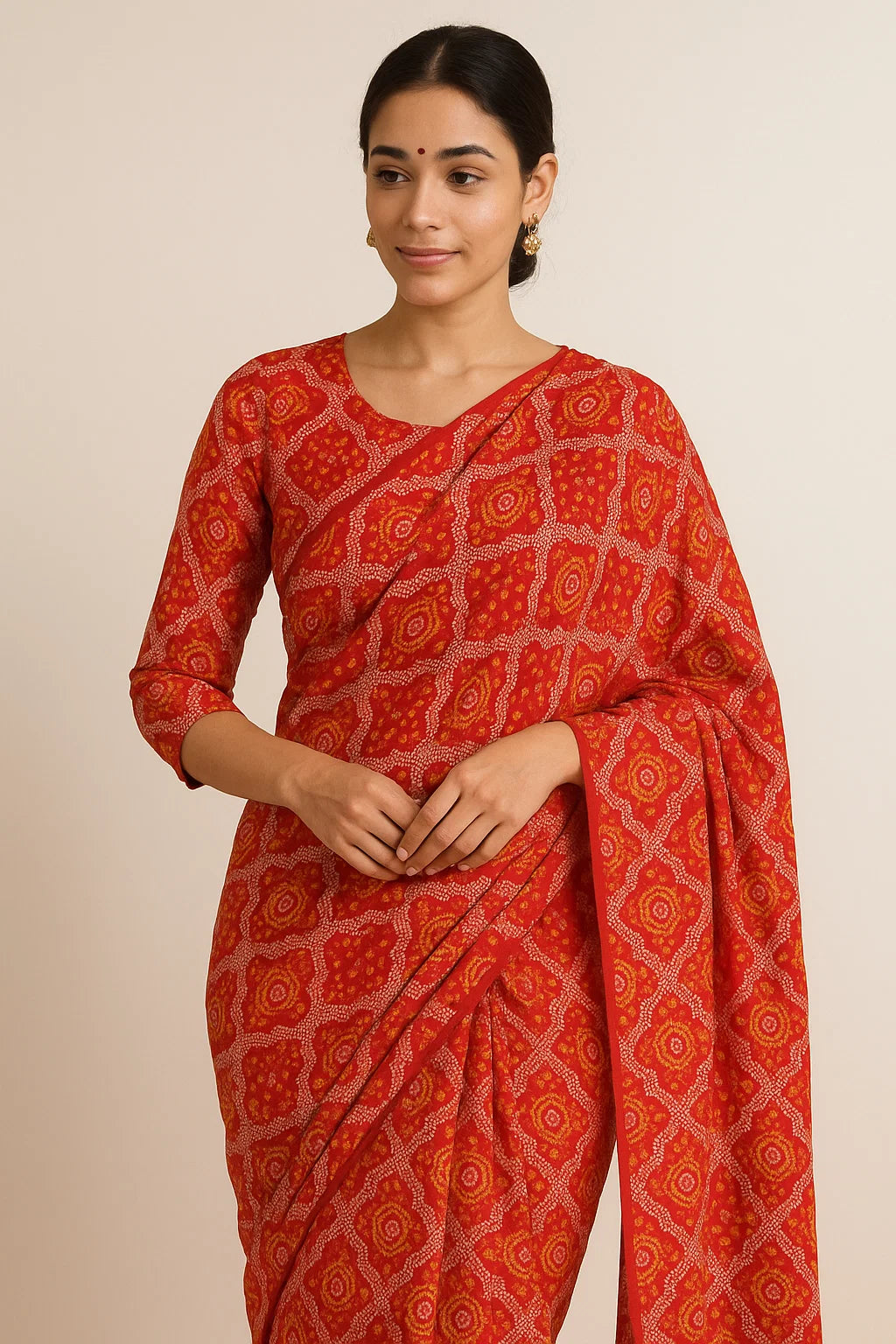 Attractive Seamless Bandhani Digital Printed Fabric - Weightless