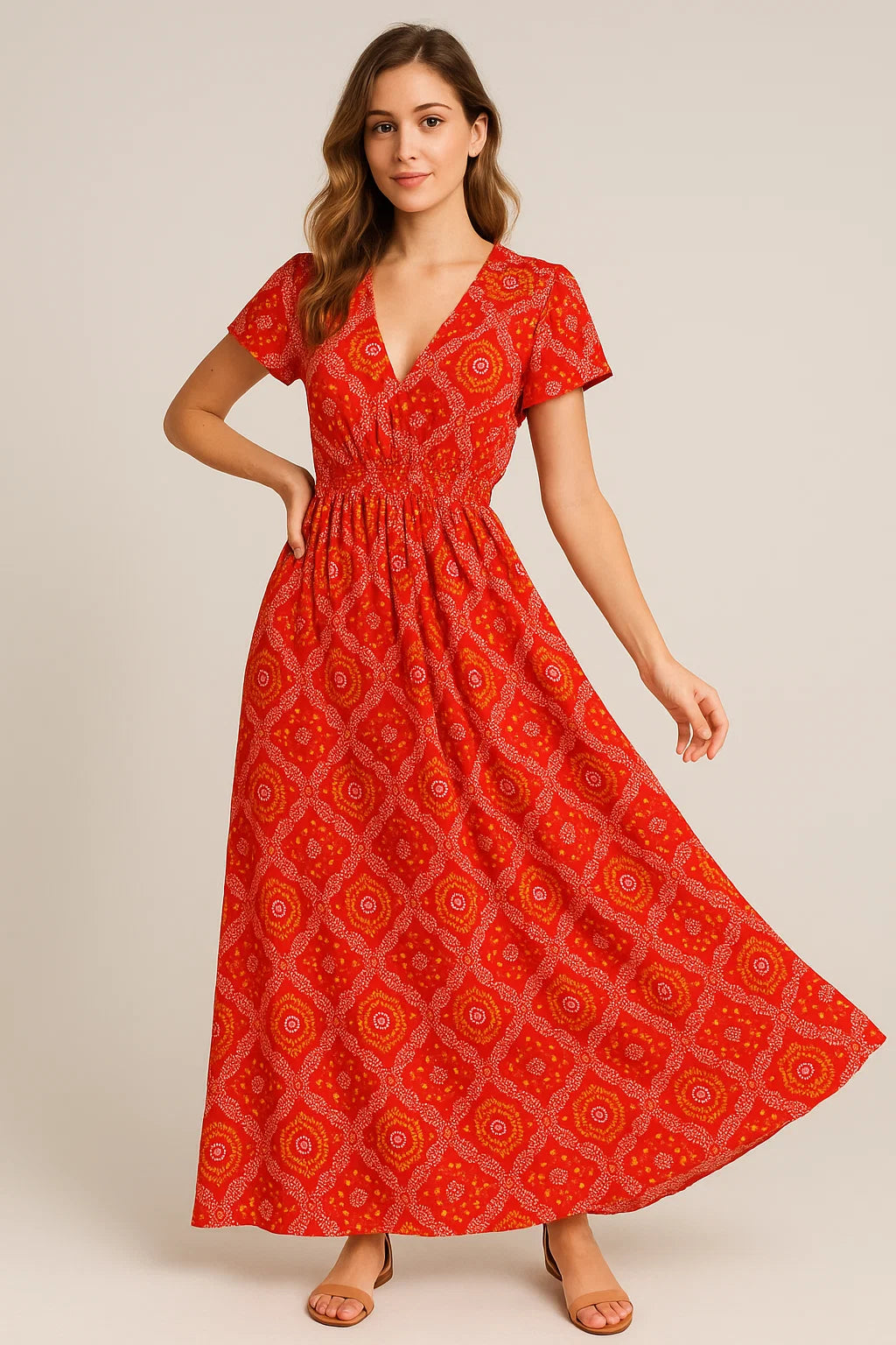 Attractive Seamless Bandhani Digital Printed Fabric - Weightless