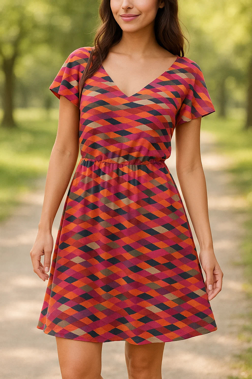 Multicolour Scales Repeat Digital Printed Fabric - Weightless