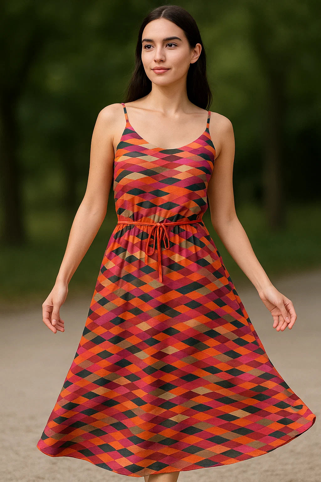 Multicolour Scales Repeat Digital Printed Fabric - Weightless