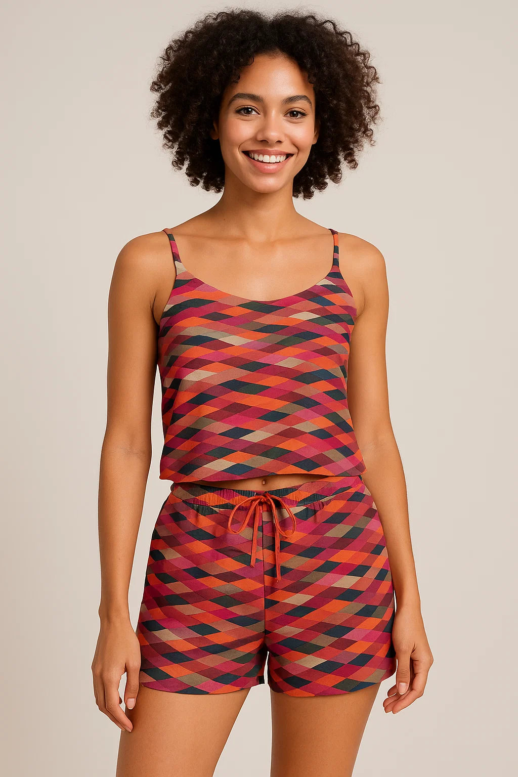 Multicolour Scales Repeat Digital Printed Fabric - Weightless