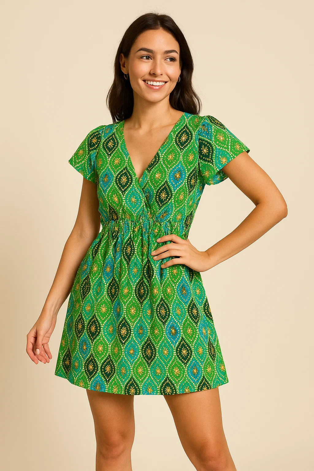 Seamless Ogee Tiny Doted Digital Printed Fabric - Weightless