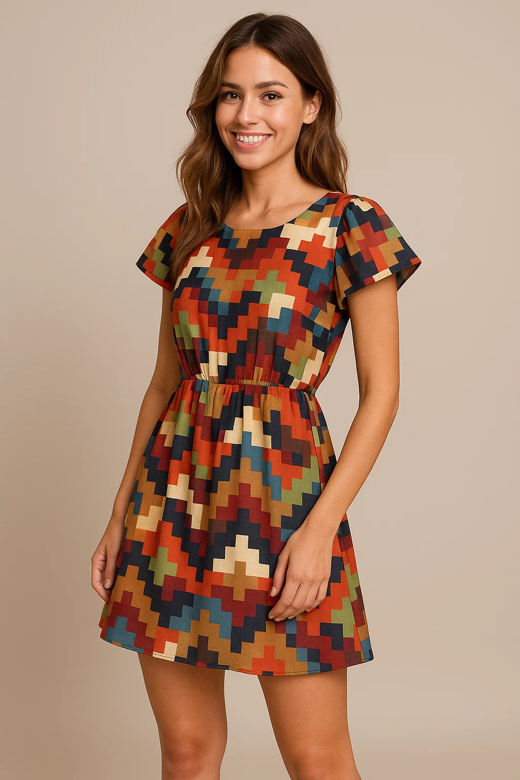 Multicolour Abstract Colourful Digital Printed Fabric - Weightless