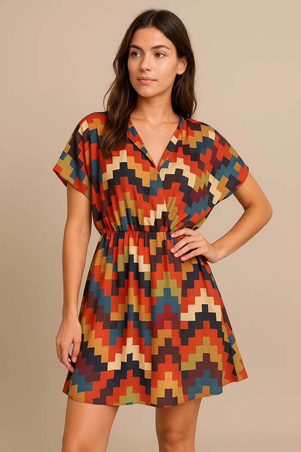 Multicolour Abstract Colourful Digital Printed Fabric - Weightless