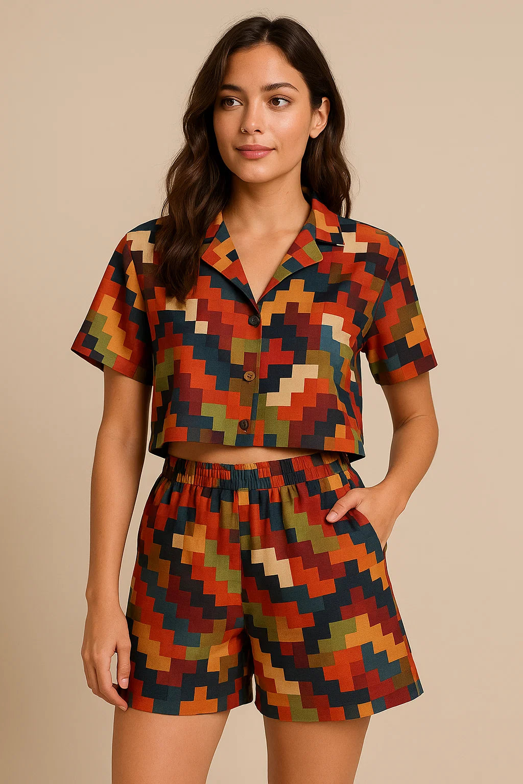 Multicolour Abstract Colourful Digital Printed Fabric - Weightless