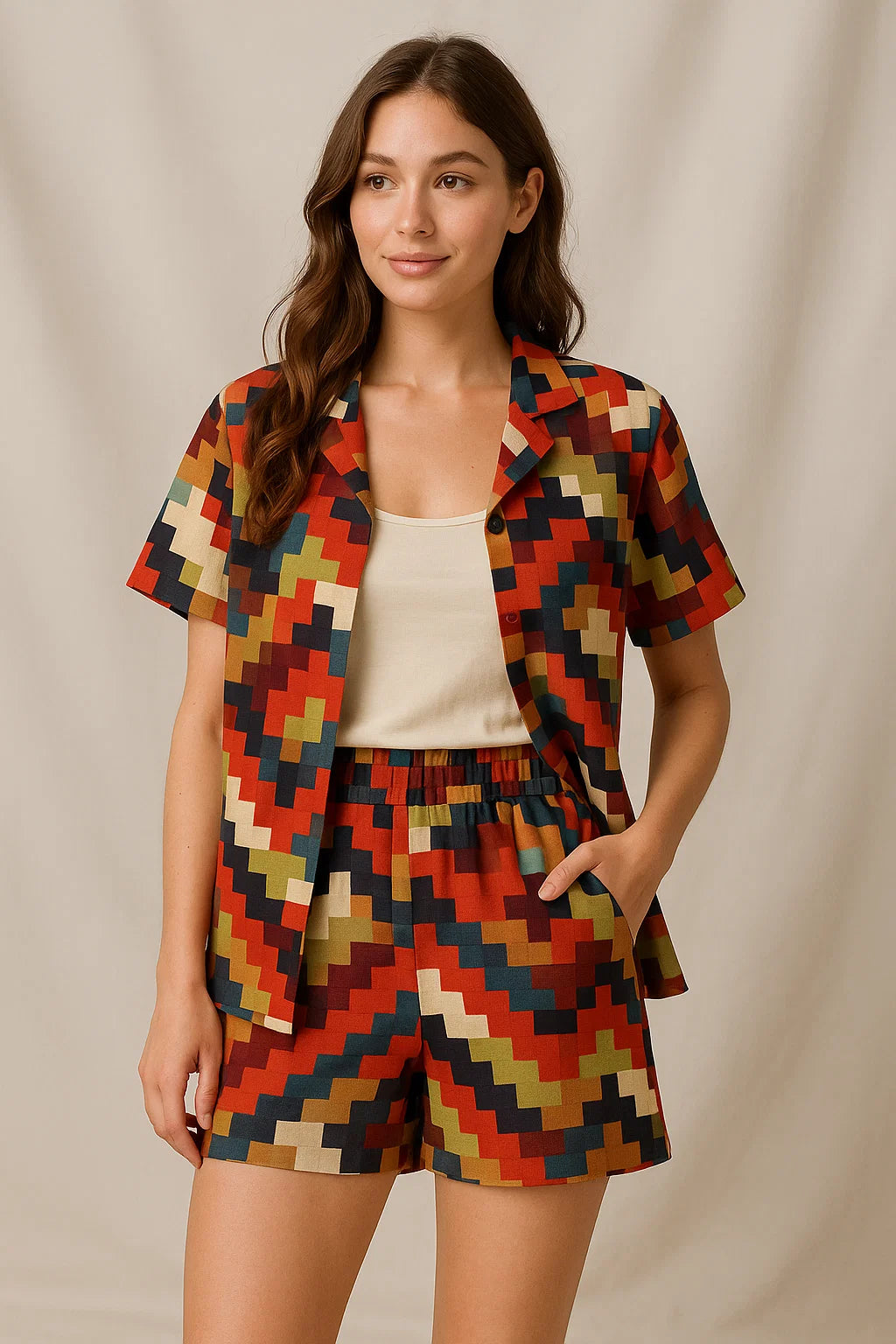 Multicolour Abstract Colourful Digital Printed Fabric - Weightless