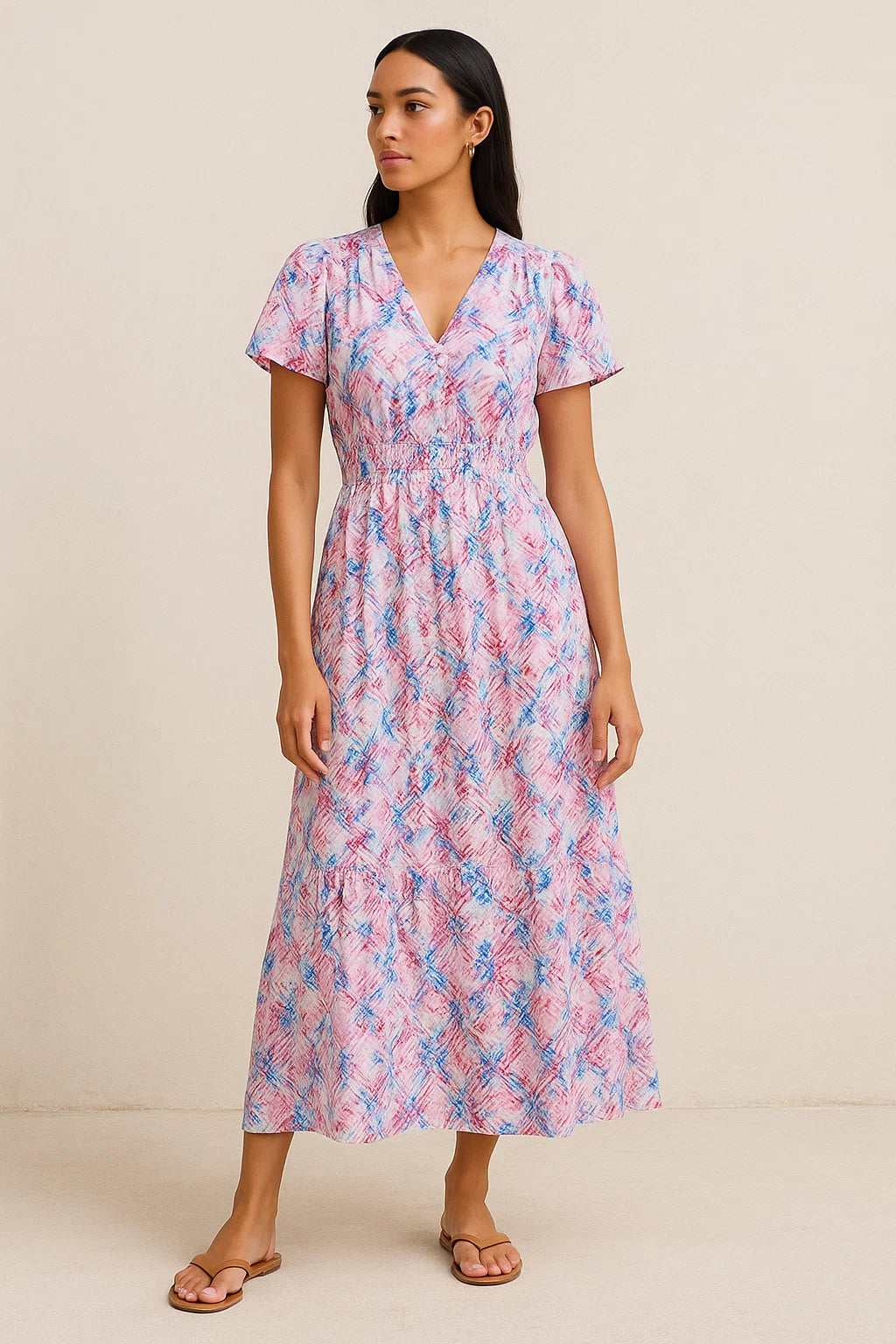 Geometric Colourful Water paint Digital Printed Fabric - Weightless