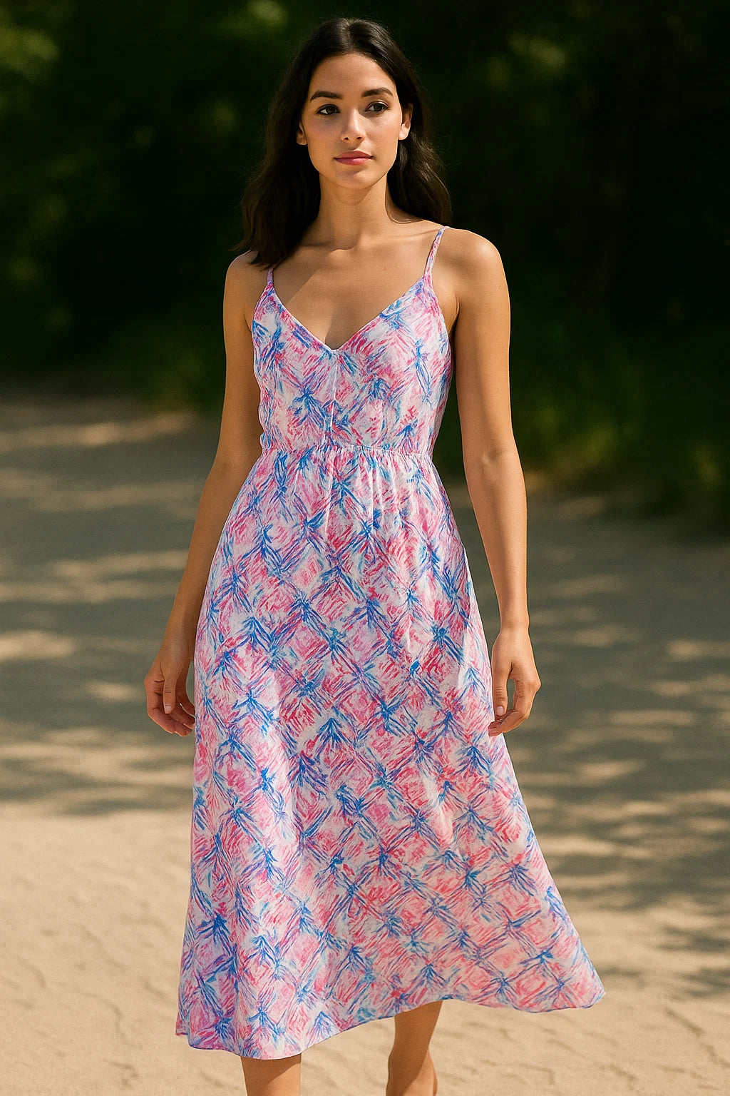 Geometric Colourful Water paint Digital Printed Fabric - Weightless