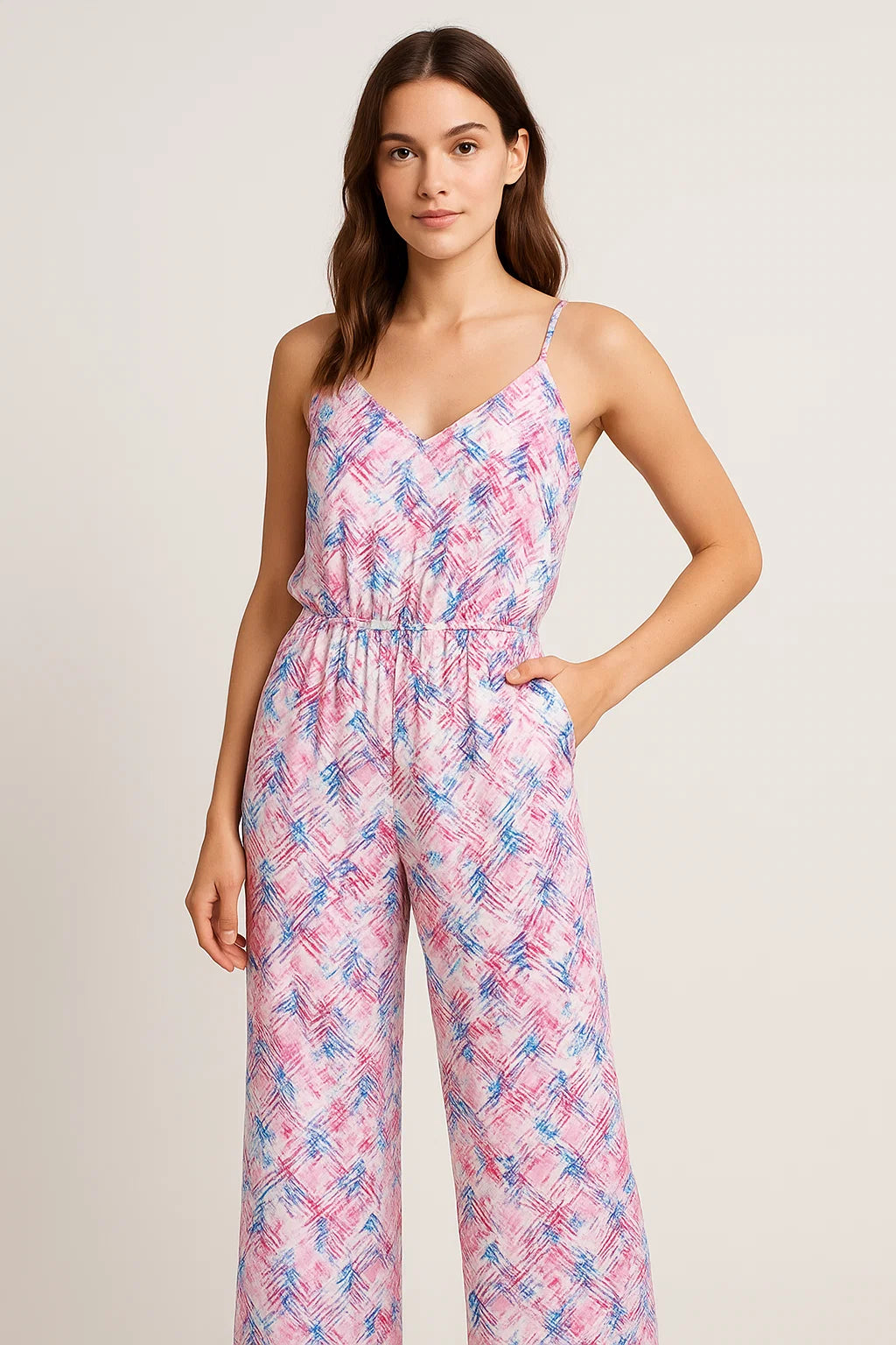 Geometric Colourful Water paint Digital Printed Fabric - Weightless