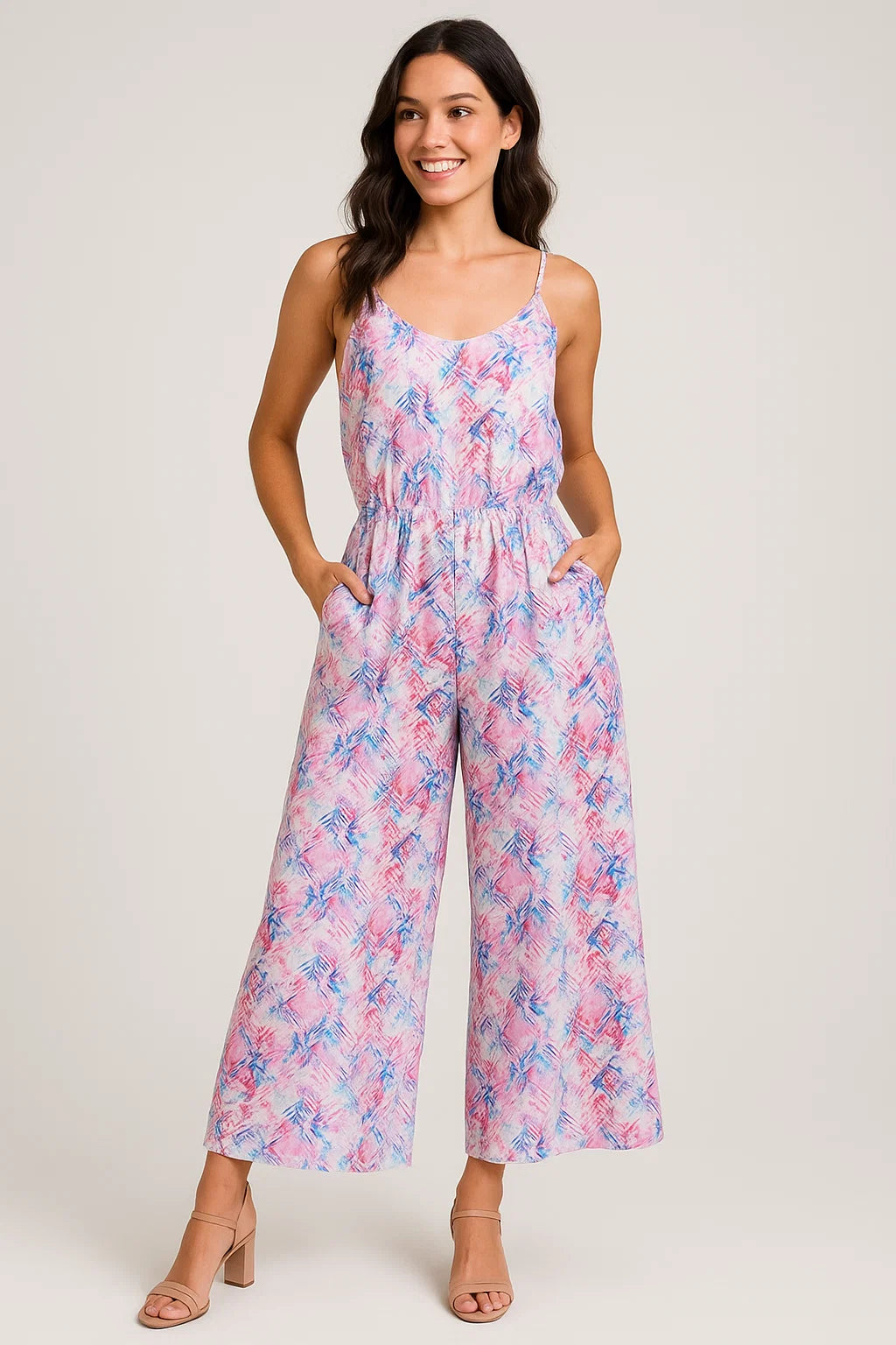 Geometric Colourful Water paint Digital Printed Fabric - Weightless