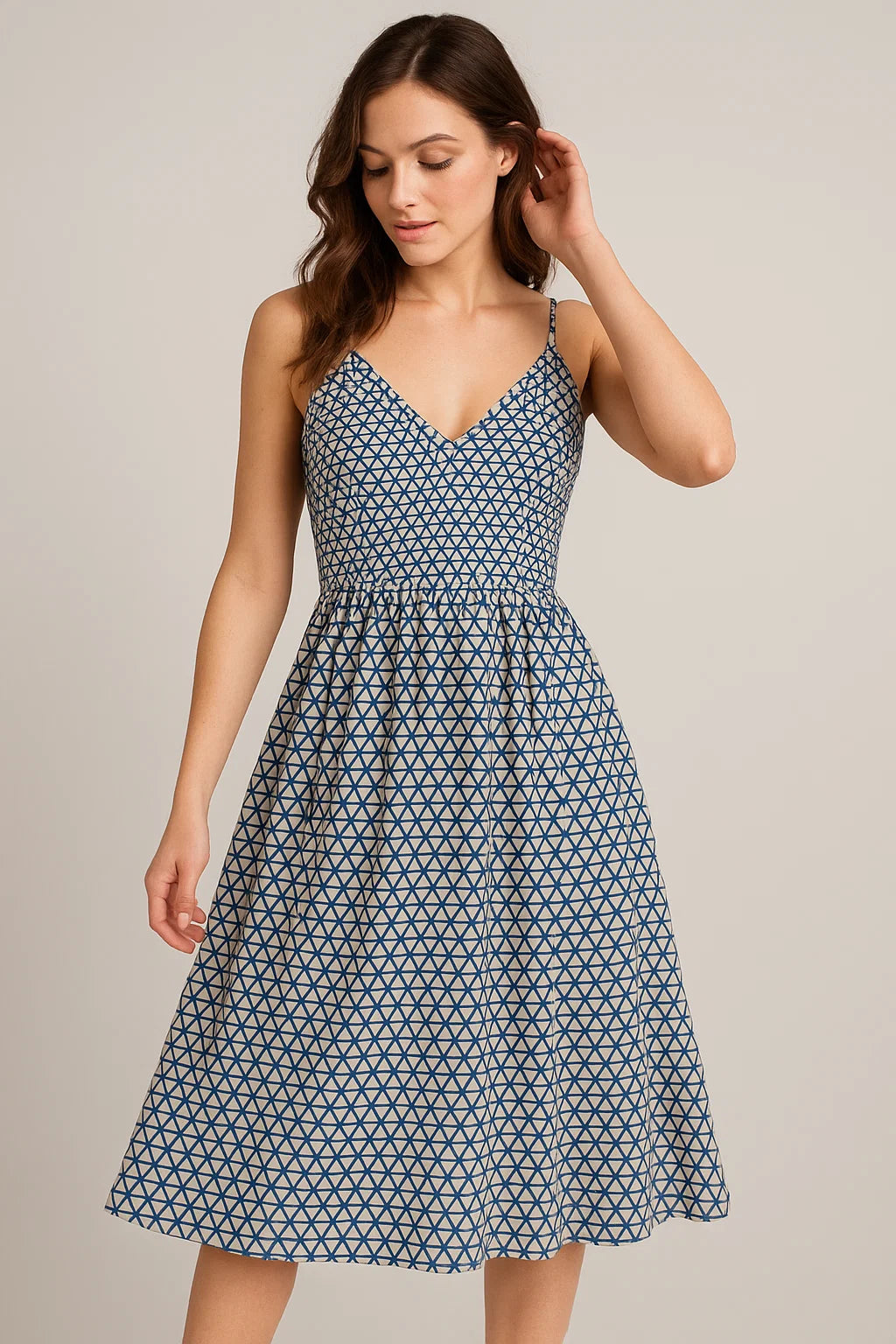 Creative Morden Abstract Hexagon Digital Printed Fabric - Weightless