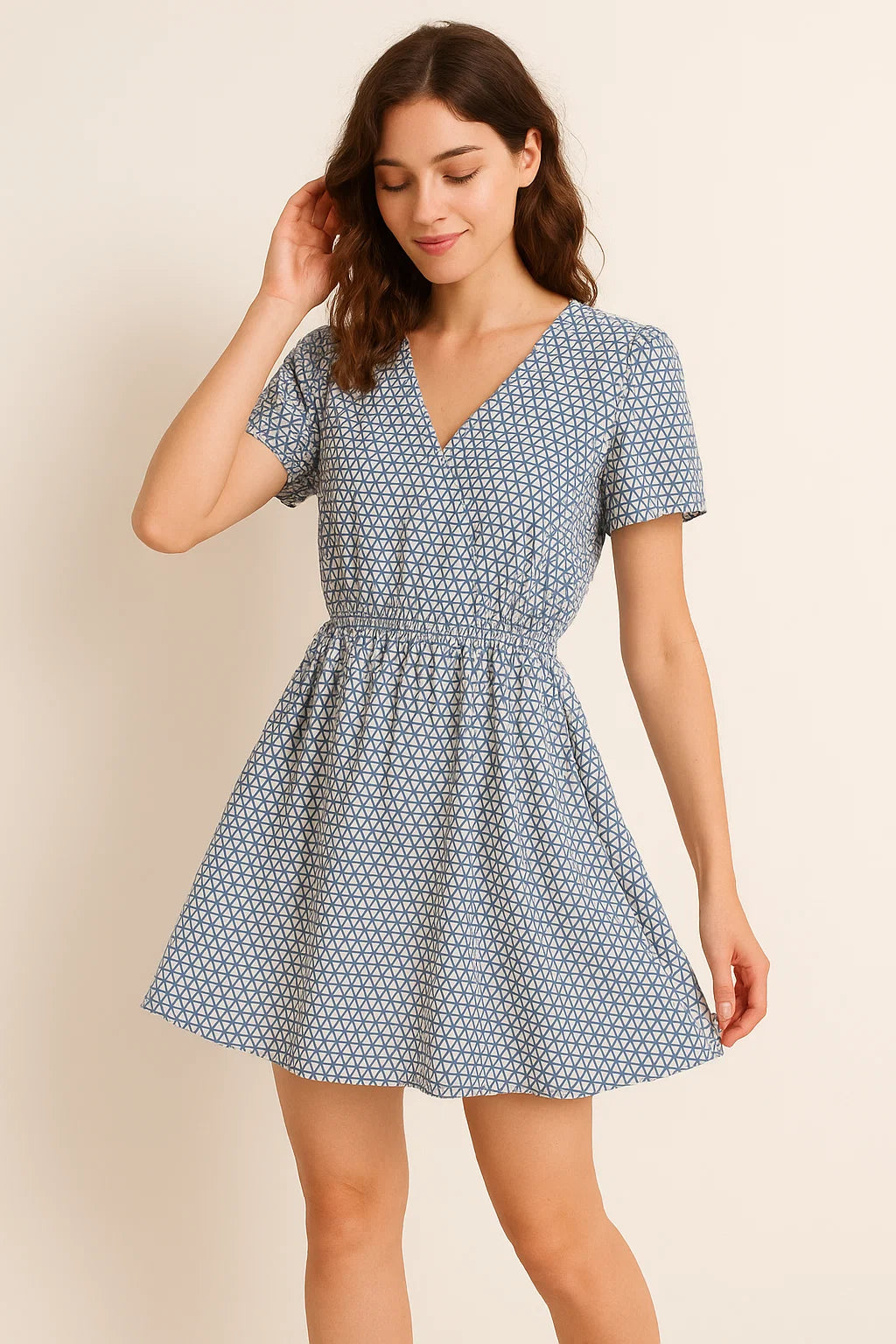 Creative Morden Abstract Hexagon Digital Printed Fabric - Weightless