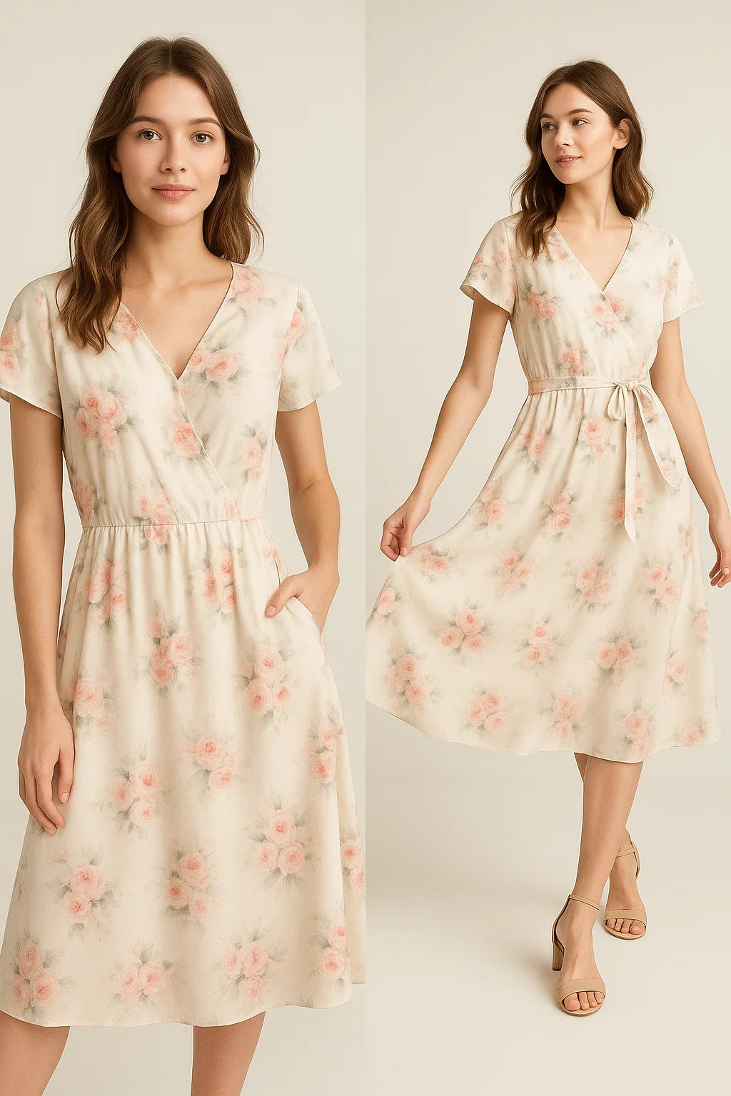 Beautiful Summer Peony Bunch Digital Printed Fabric - Weightless