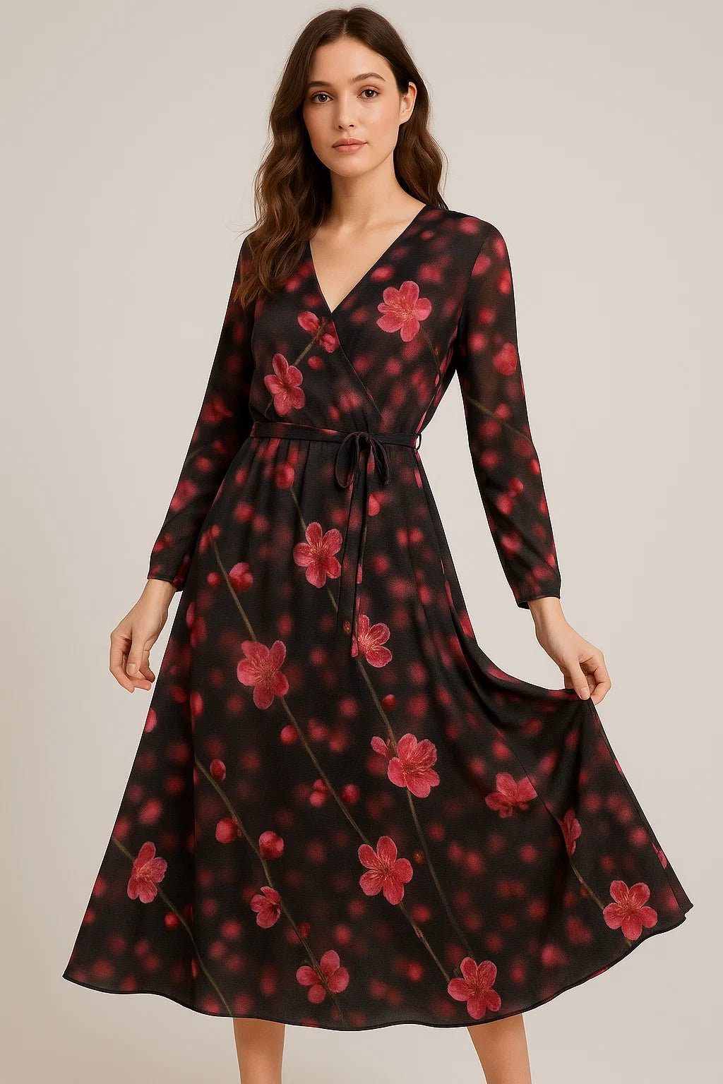 Tiny Pink Chintz Branch Digital Printed Fabric - Weightless