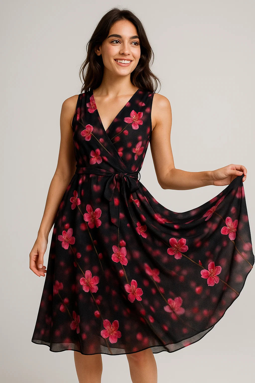 Tiny Pink Chintz Branch Digital Printed Fabric - Weightless