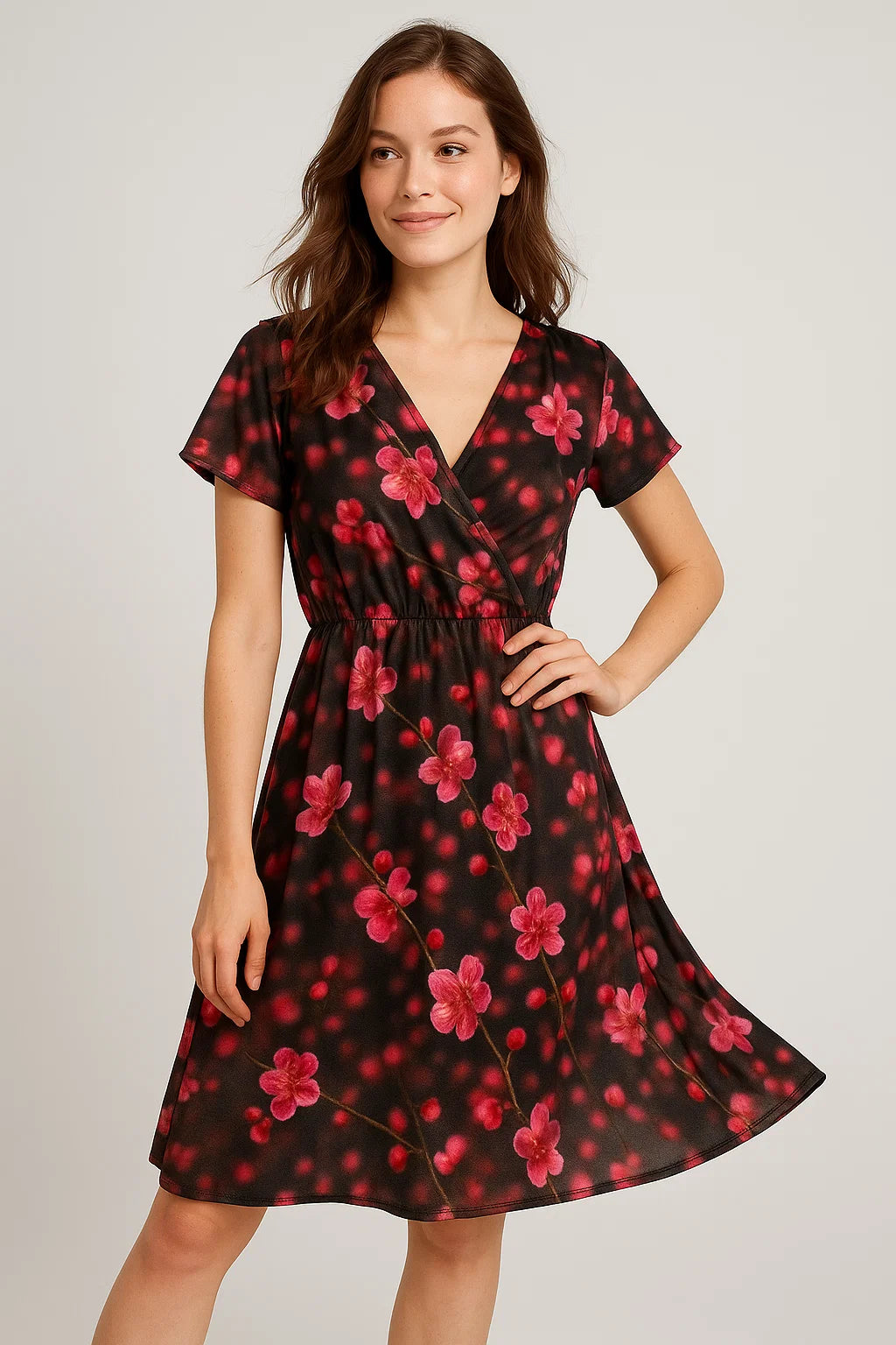 Tiny Pink Chintz Branch Digital Printed Fabric - Weightless