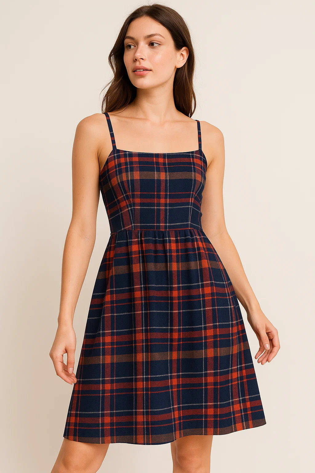 Morden Browny Checkered Digital Printed Fabric - Weightless